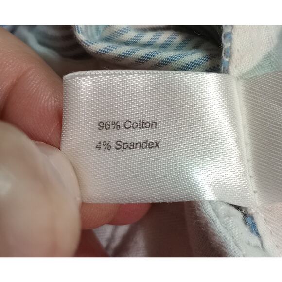 Peter Millar Shorts Mens 38 Blue White Stripe Classic Chino Golf‎ Casual Summer - Picture 6 of 7